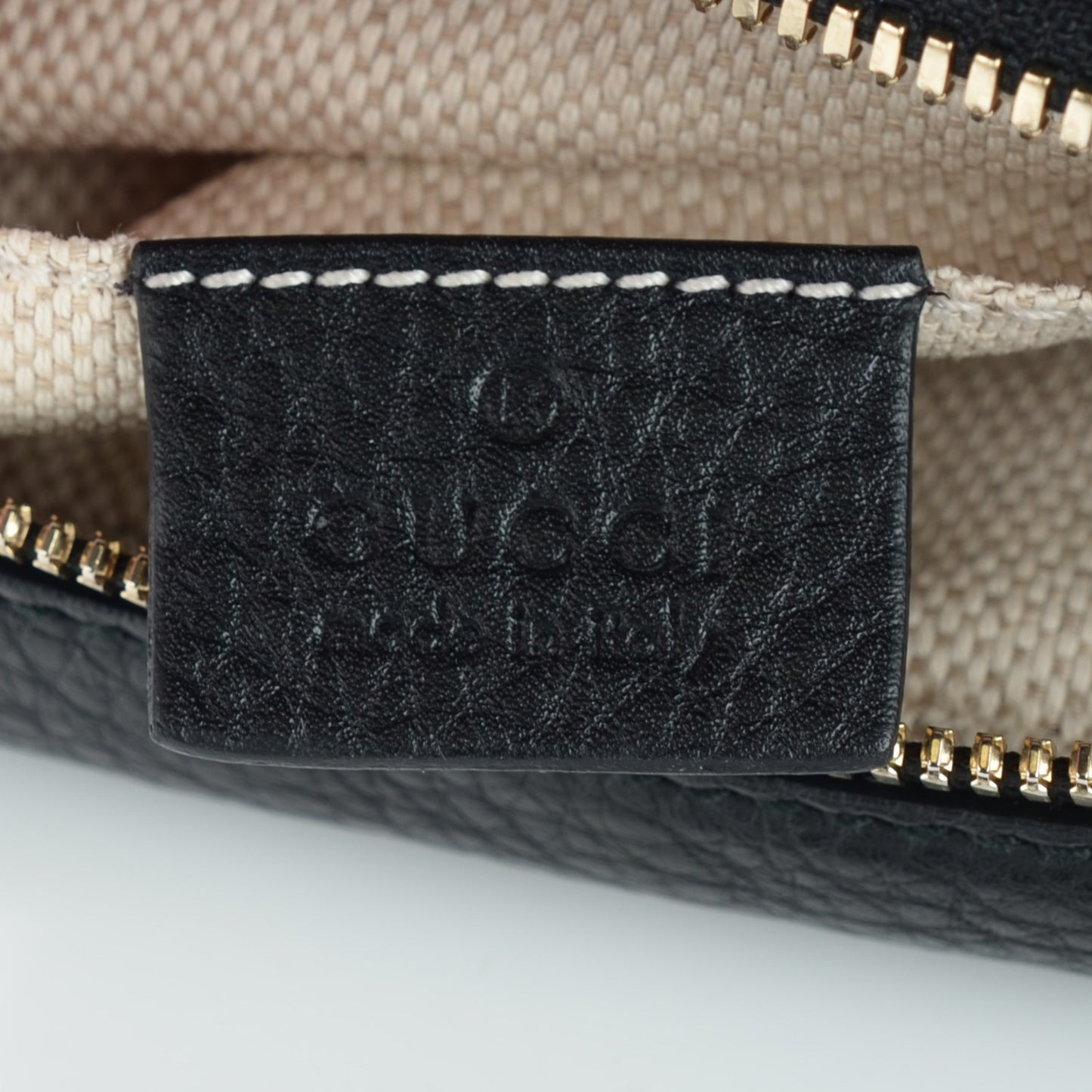 Pebbled Calfskin Small Soho Disco Bag Black
