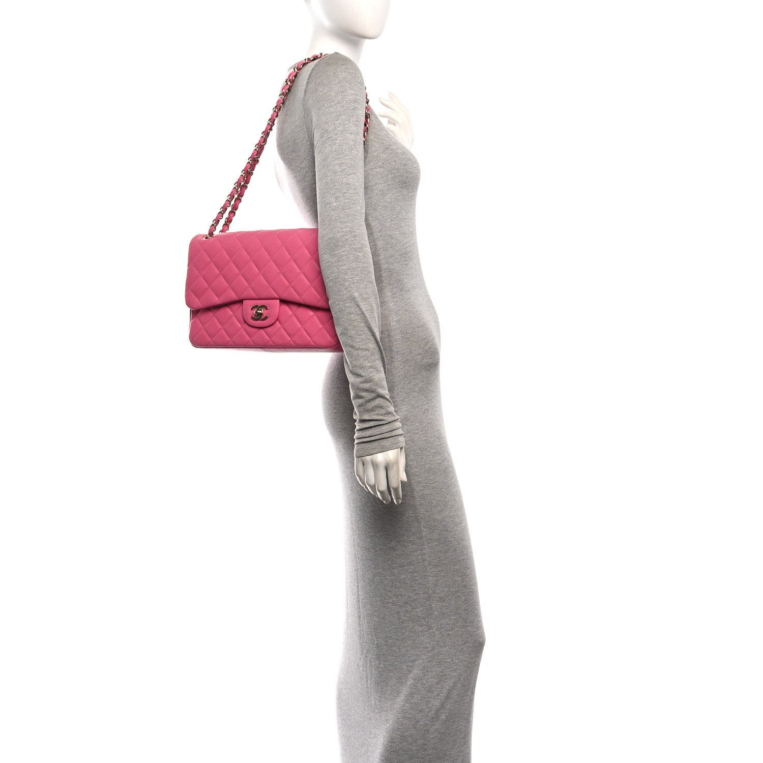 Chanel Caviar Quilted Jumbo Double Flap Pink 2 of 11