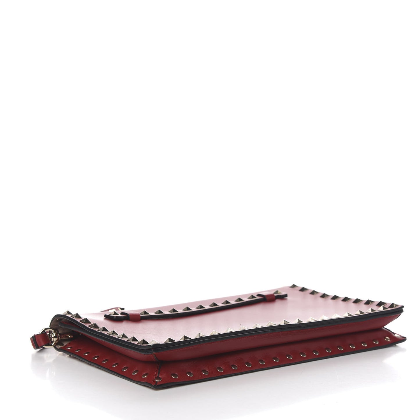 Nappa Rockstud Wristlet Clutch Rosso Valentino