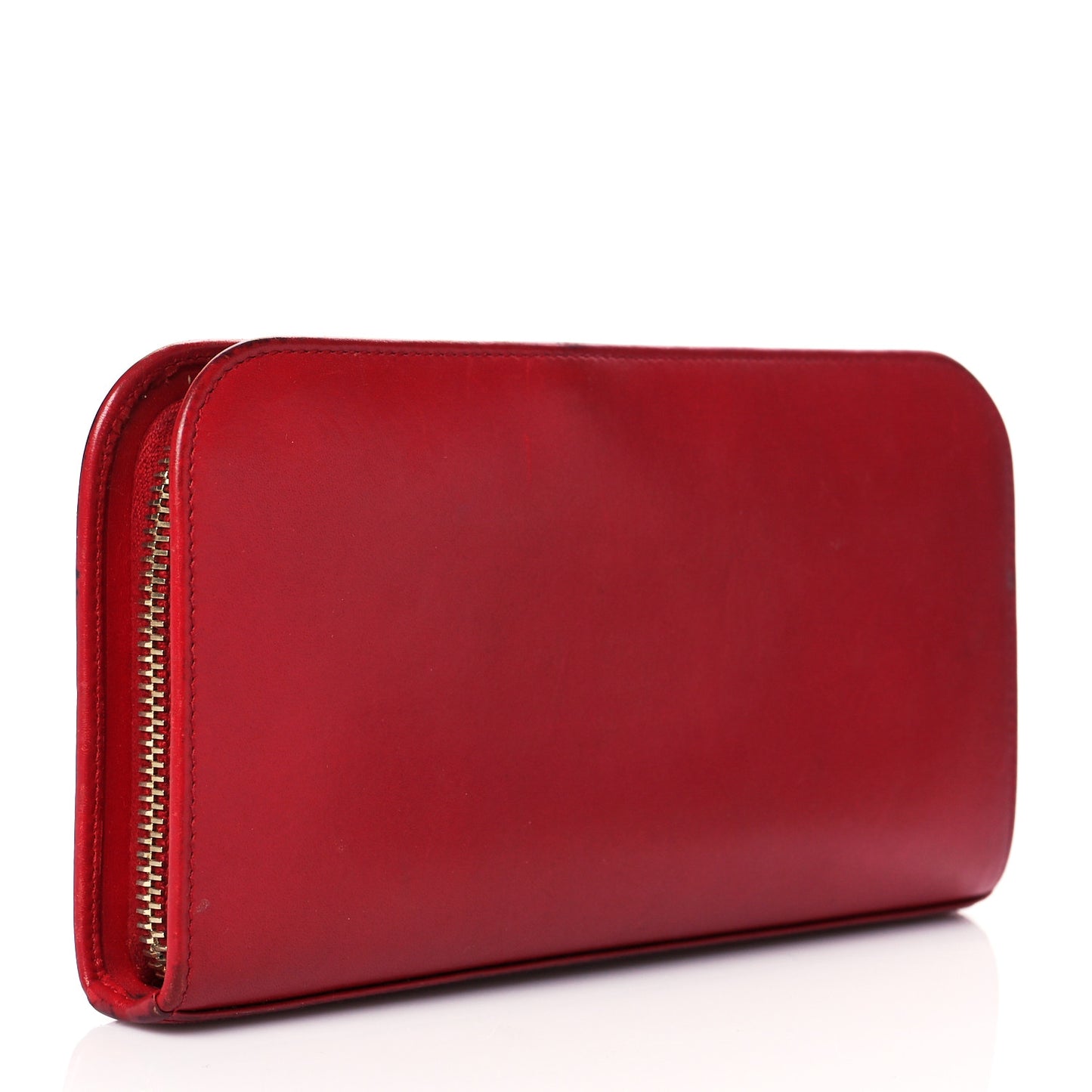Calfskin Classic Zip Around Continental Wallet Rouge Orient
