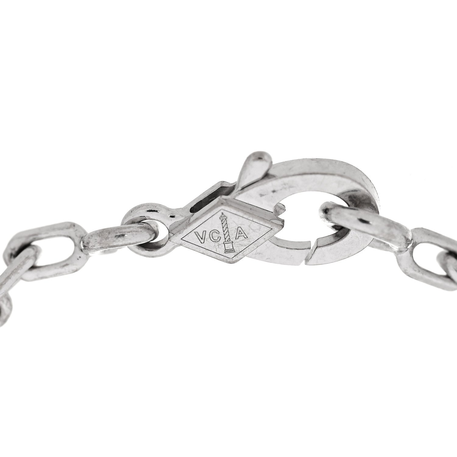 Van Cleef & Arpels 18K White Gold 5 Motifs Guilloche Vintage Alhambra Bracelet 4 of 7