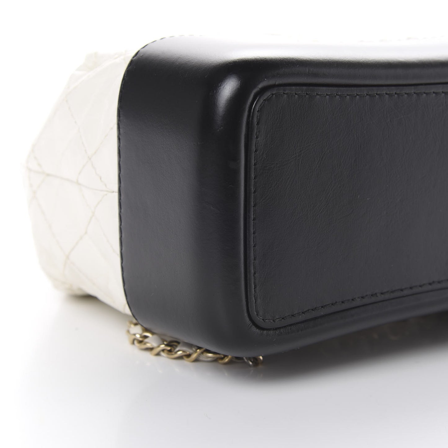 Aged Calfskin Quilted Small Gabrielle Backpack Black White