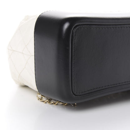 Chanel Aged Calfskin Quilted Small Gabrielle Backpack Black White 8 of 13