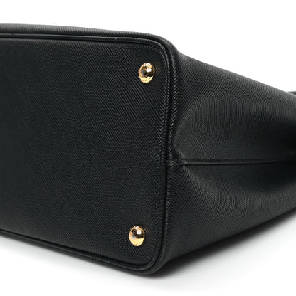 Prada Saffiano Cuir Medium Double Bag Black Fuoco 9 of 12