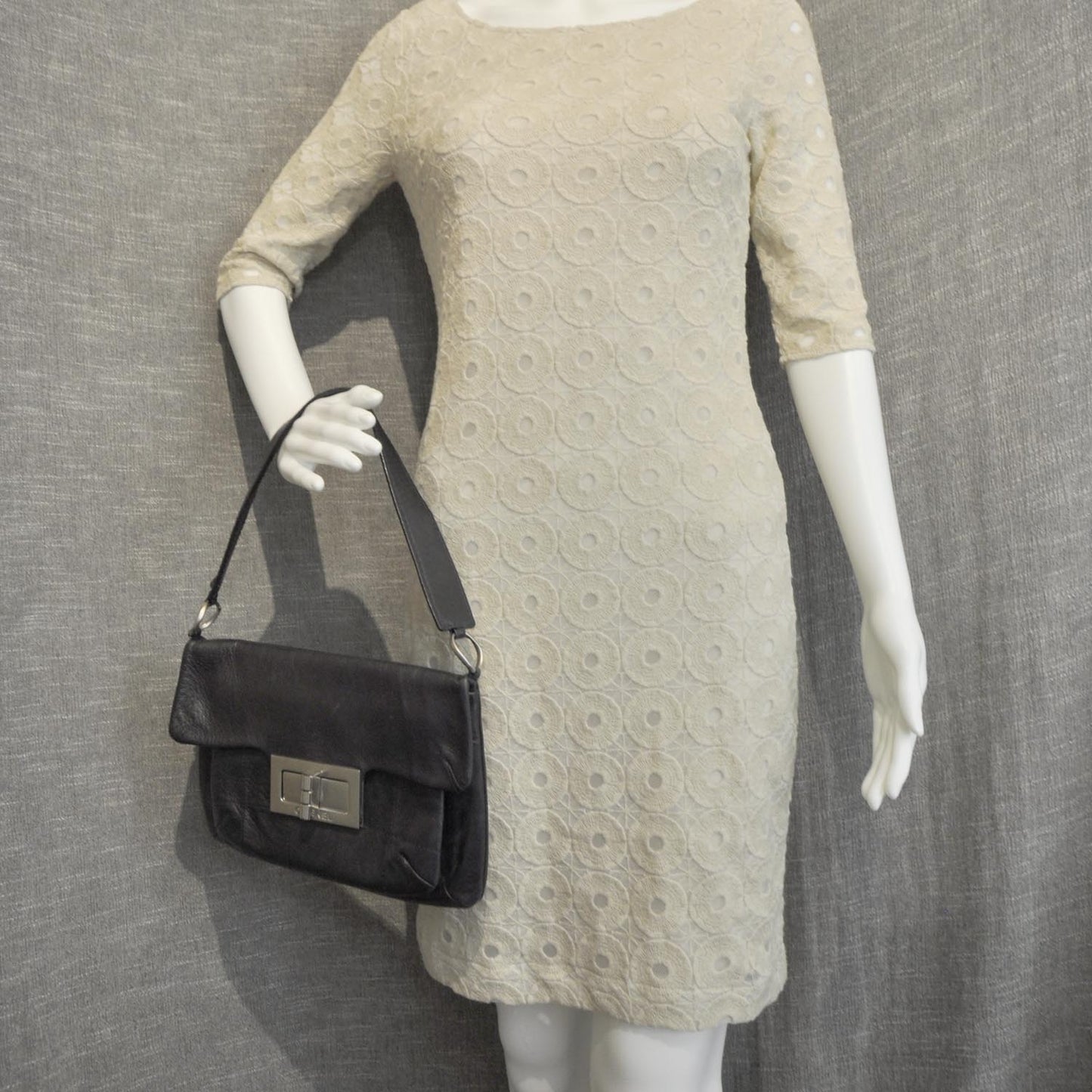 Leather Mademoiselle Flap Bag Black