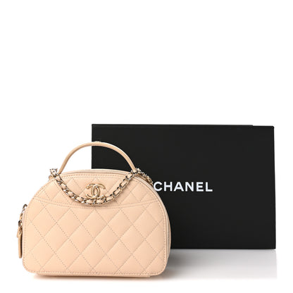 Chanel Caviar Quilted Top Handle Vanity Case Light Beige 11 of 11