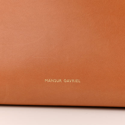 Mansur Gavriel Vegetable Tanned Calfskin Large Shopping Bag Camello Argento 7 of 13