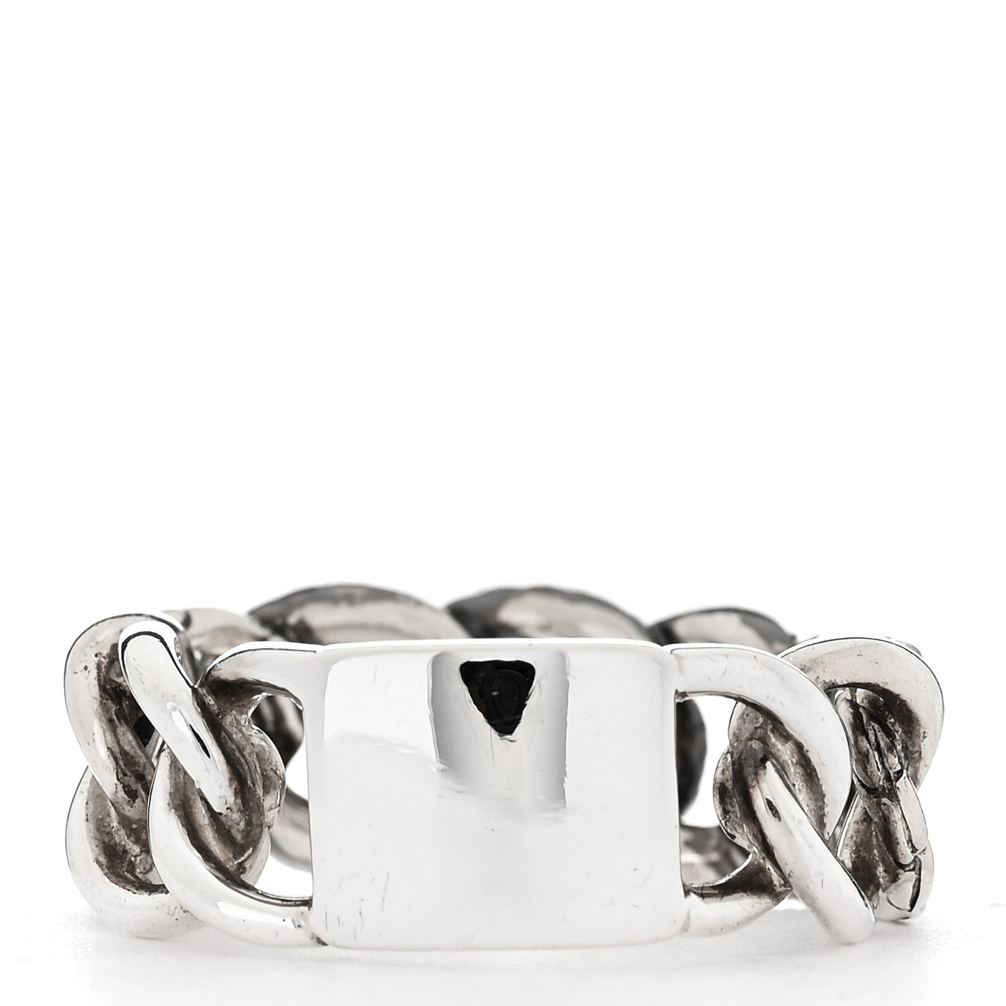 Sterling Silver Black Sapphire Curb Link Ring 54 7