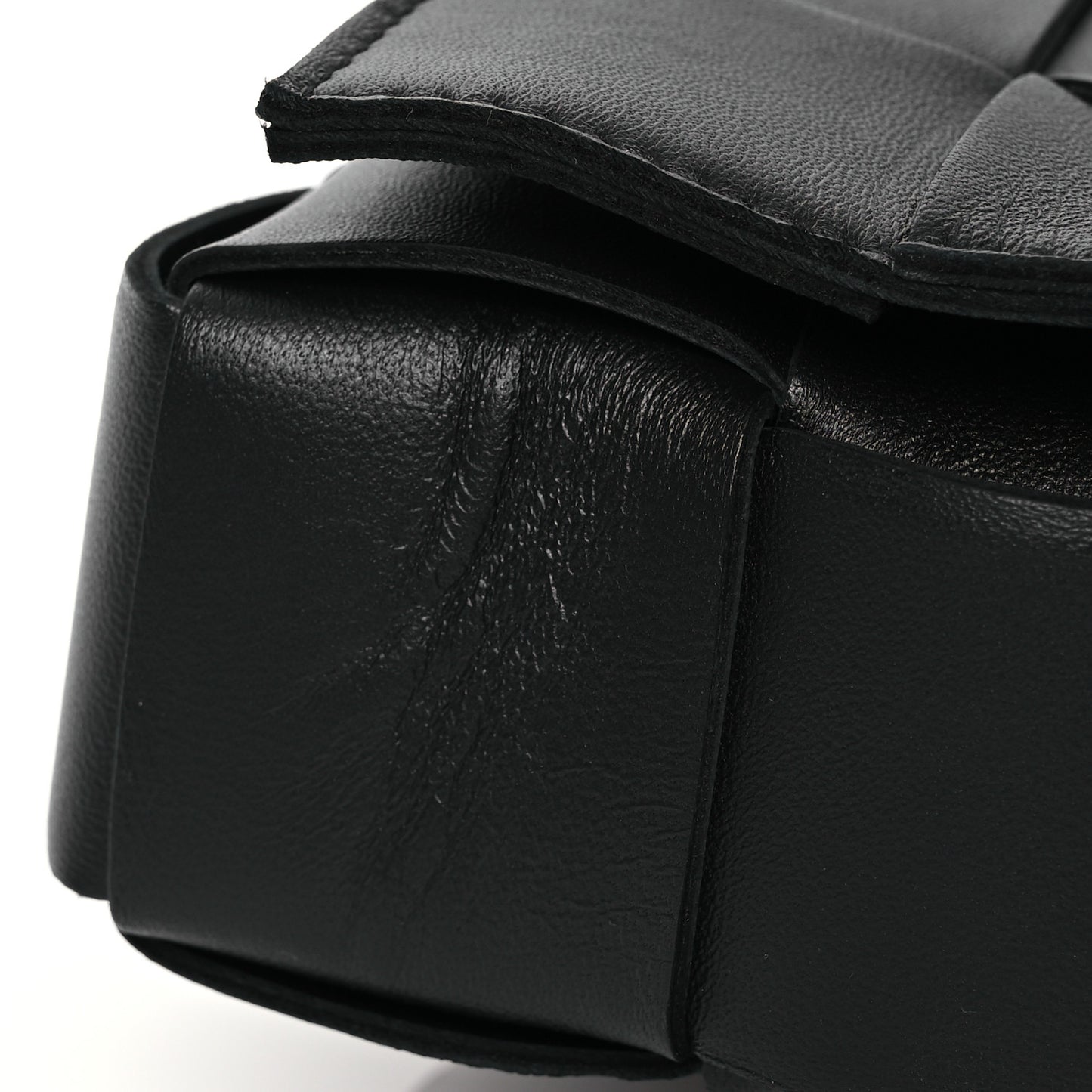Lambskin Maxi Intrecciato Cassette Crossbody Bag Black