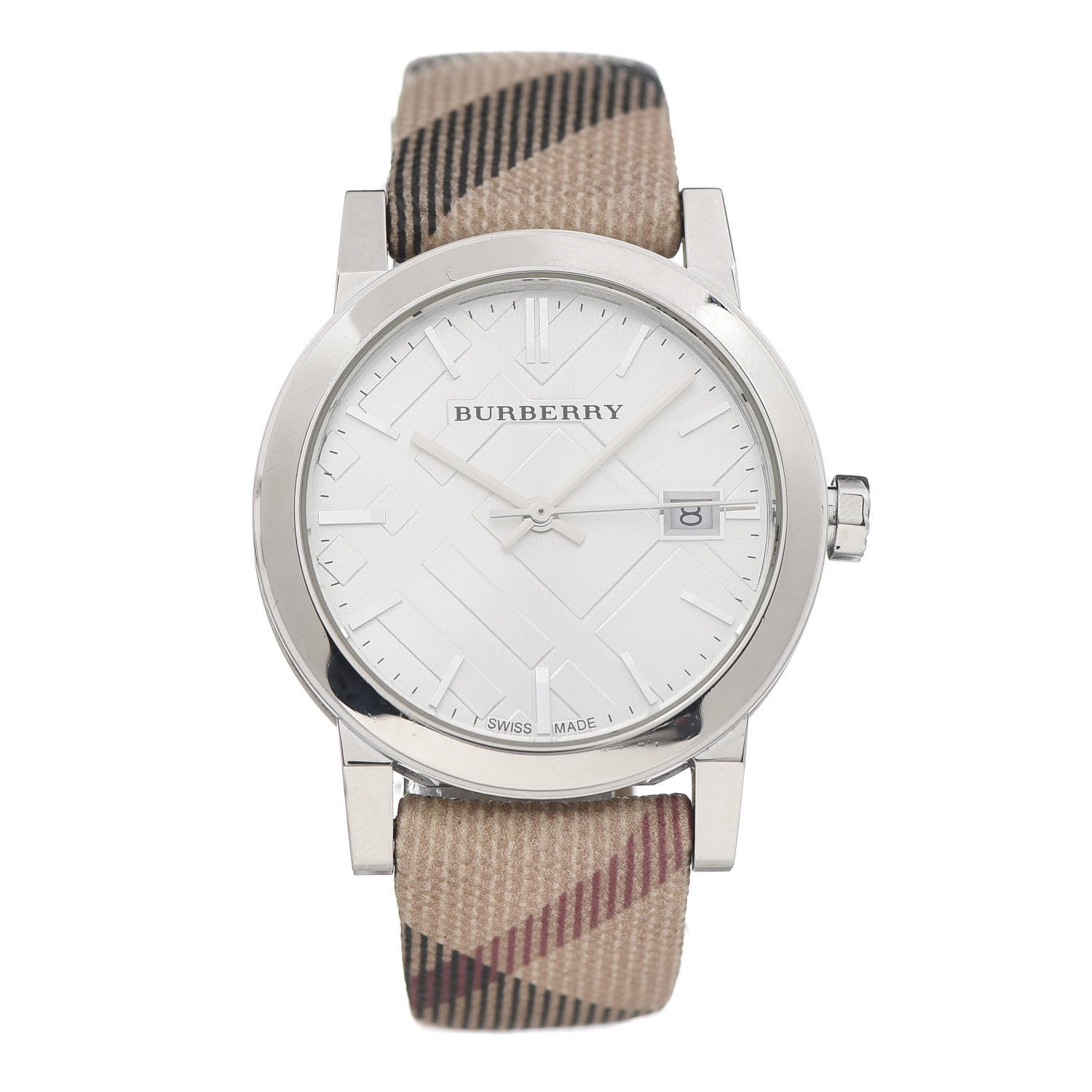 Burberry Stainless Steel Calfskin 34mm Heritage Nova Check Quartz Watch BU9113 1 of 7
