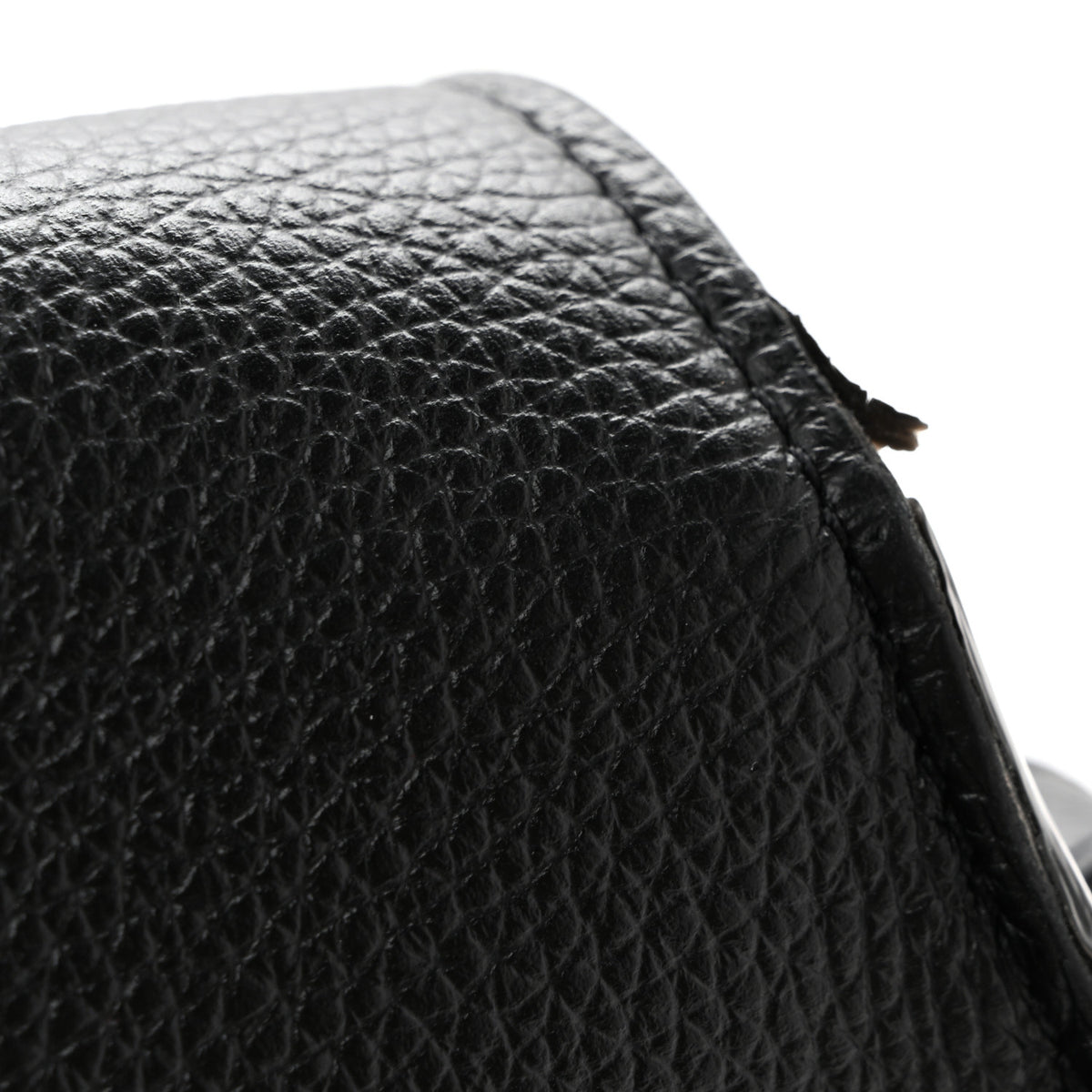 Grained Calfskin Medium Marcie Saddle Bag Black