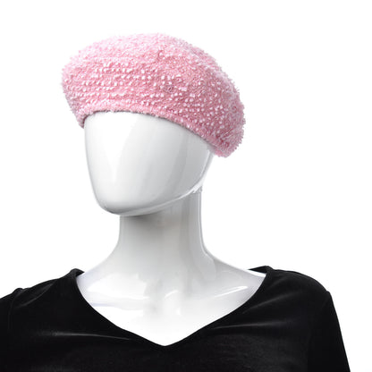 Chanel Nylon Wool Tweed CC Beret M Pink 2 of 4