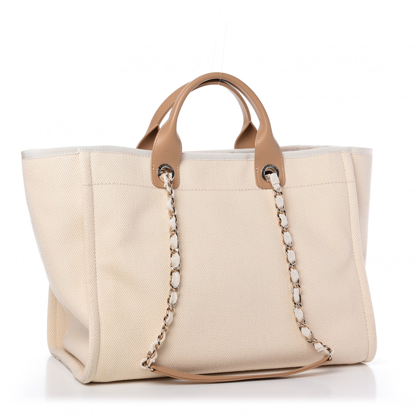 Canvas Pearl Medium Deauville Tote Ecru Beige