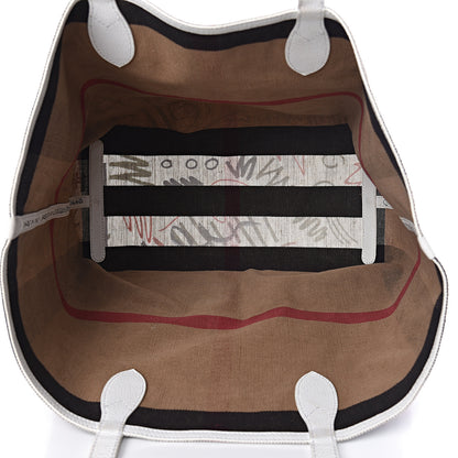 Burberry Coated Canvas Mega Check Sketchbook Large Reversible Doodle Tote White 9 of 27