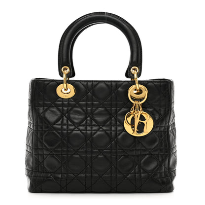 Christian Dior Lambskin Cannage Medium Lady Dior Black 1 of 11