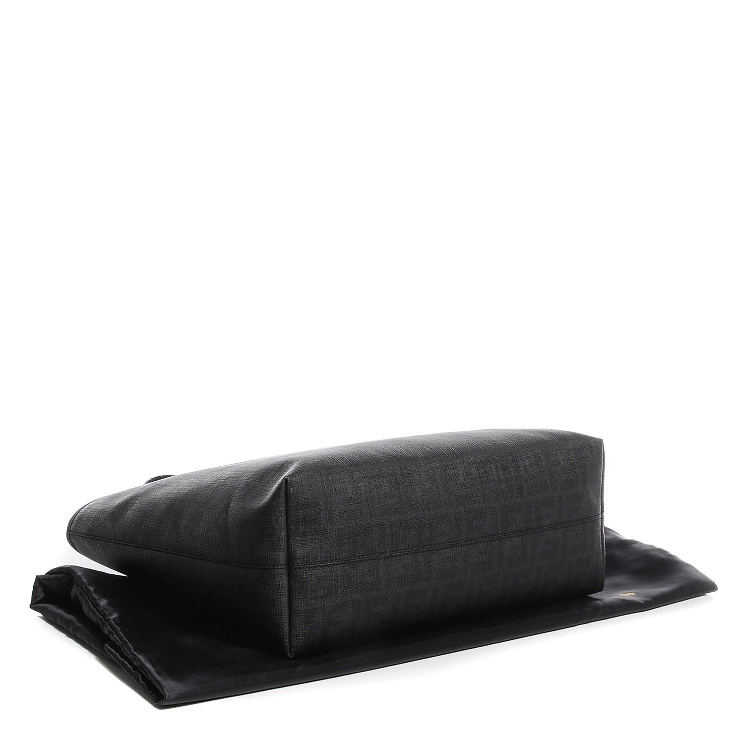 Fendi Zucca Spalmati Large Roll Tote Black 4 of 9