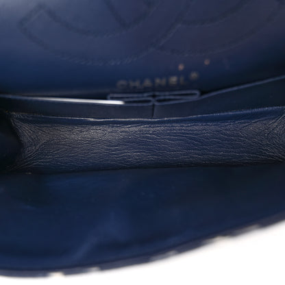 Chanel Jersey Quilted Camellia 2.55 Reissue 225 Flap Navy Blue 5 of 13