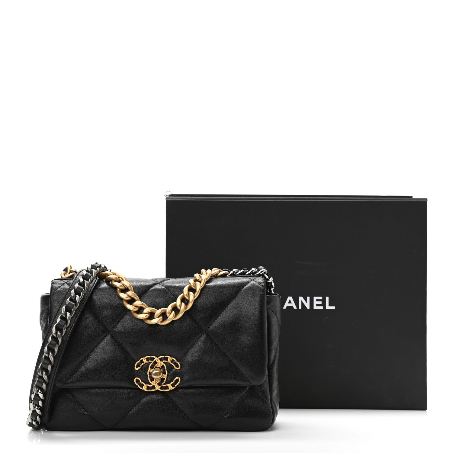 Chanel Lambskin Quilted Medium Chanel 19 Flap Black 11 of 11