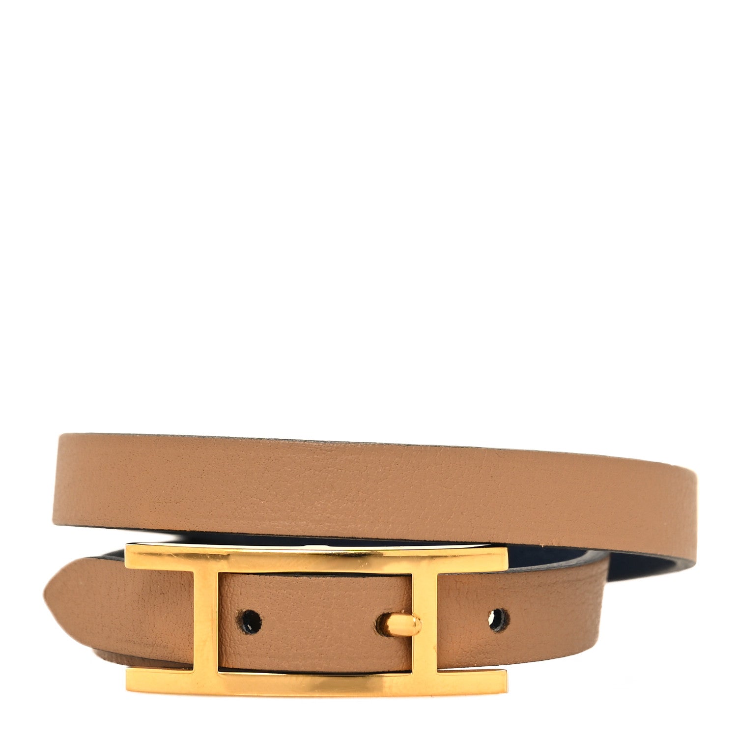Hermes Swift Behapi Double Tour Bracelet T1 Bleu Encre Chai 1 of 4