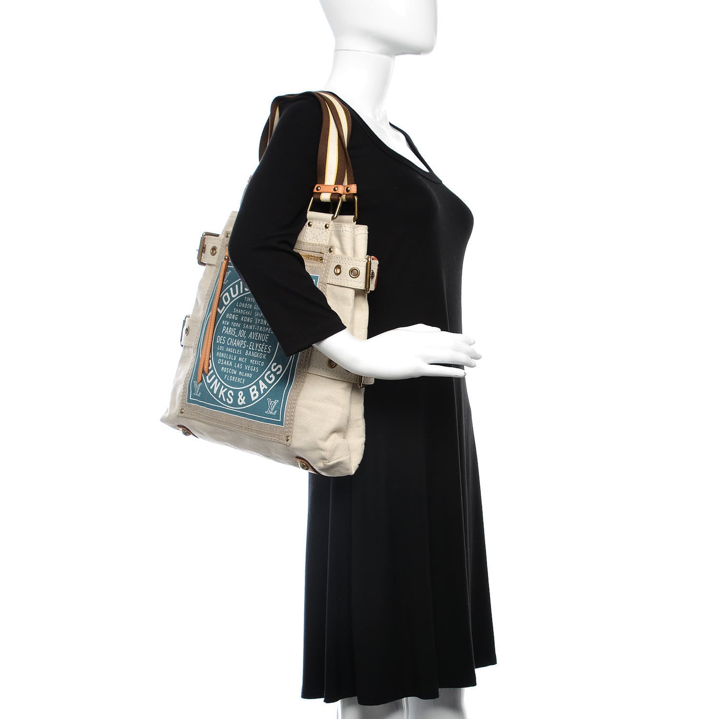 Toile Globe Shopper Cabas MM Blue
