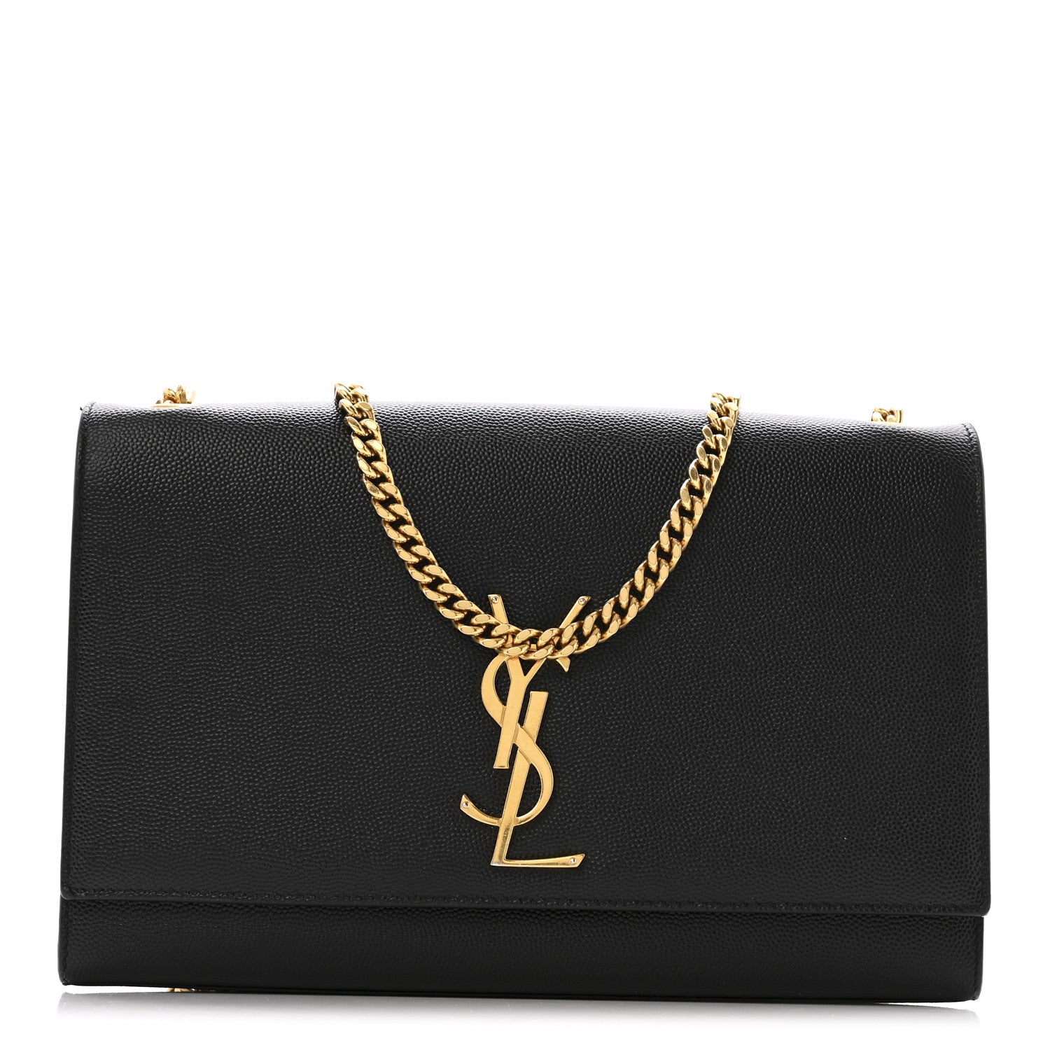 Saint Laurent Grain De Poudre Medium Classic Monogram Kate Satchel Black 1 of 12