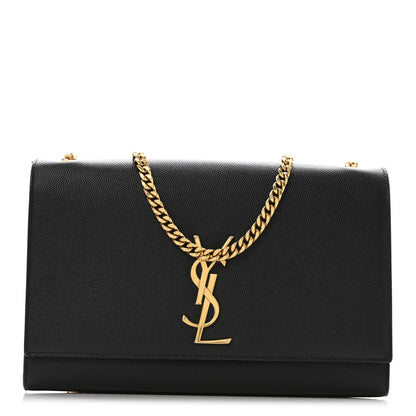 Saint Laurent Grain De Poudre Medium Classic Monogram Kate Satchel Black 1 of 12