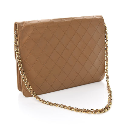 Chanel Lambskin Quilted Medium Single Flap Beige 3 of 16