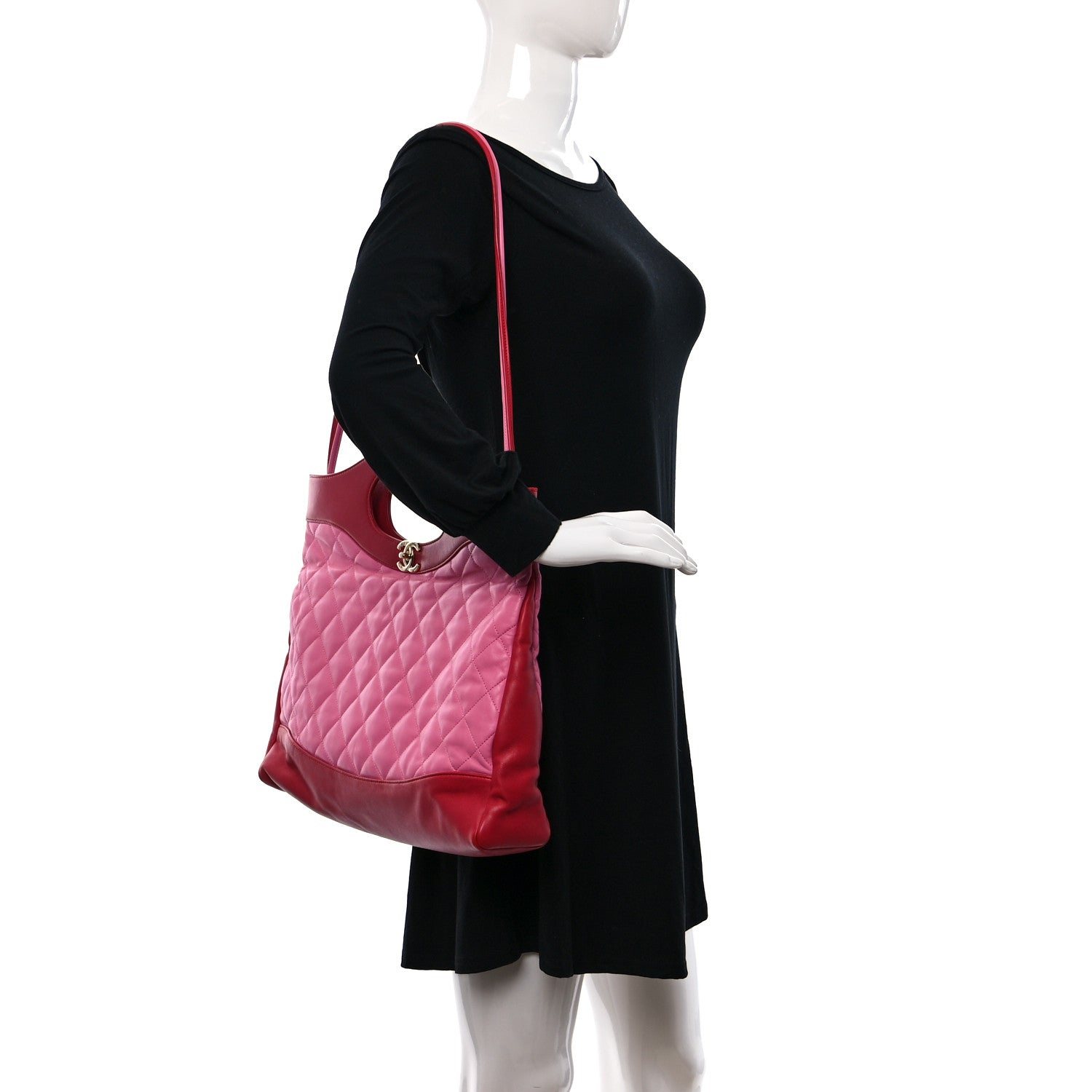 Chanel Lambskin Quilted Large 31 Shopping Bag Pink Light Red 2 of 9