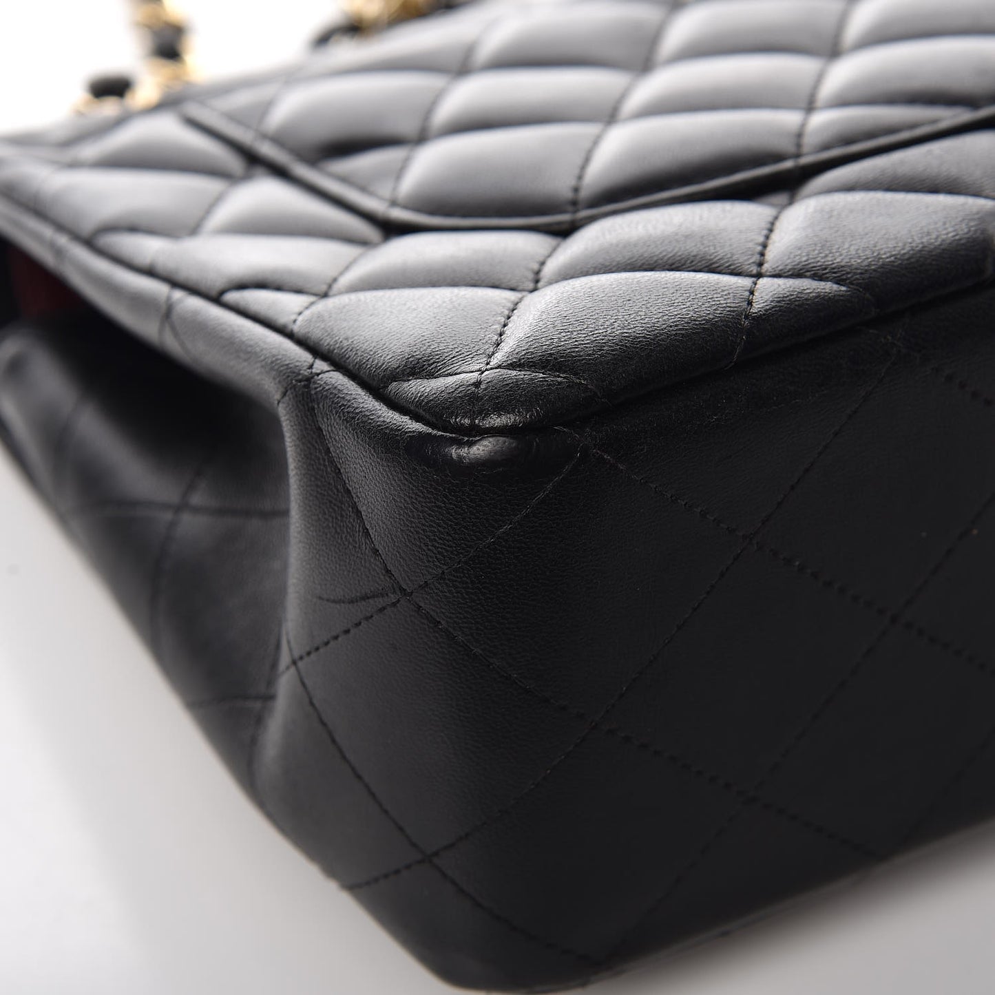 Lambskin Quilted Jumbo Double Flap Black