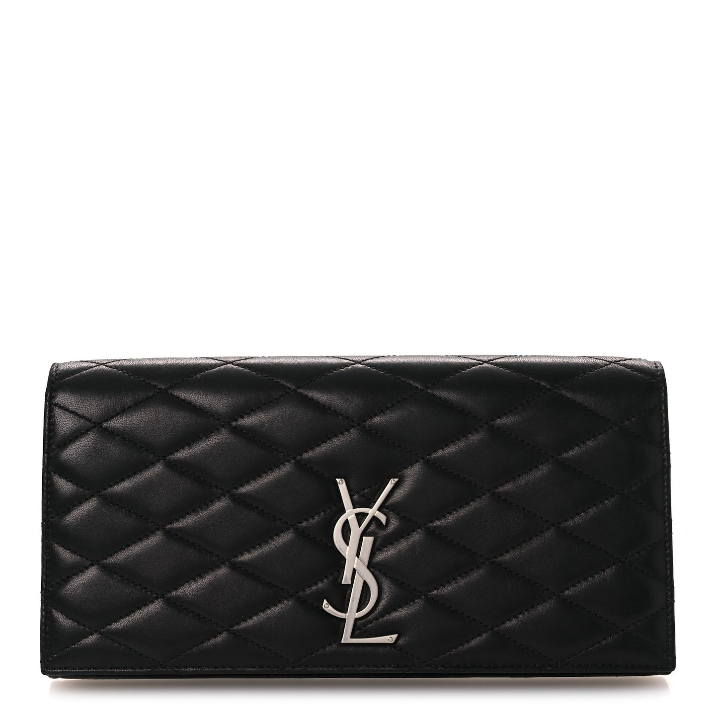 Lambskin Quilted Kate Clutch Black