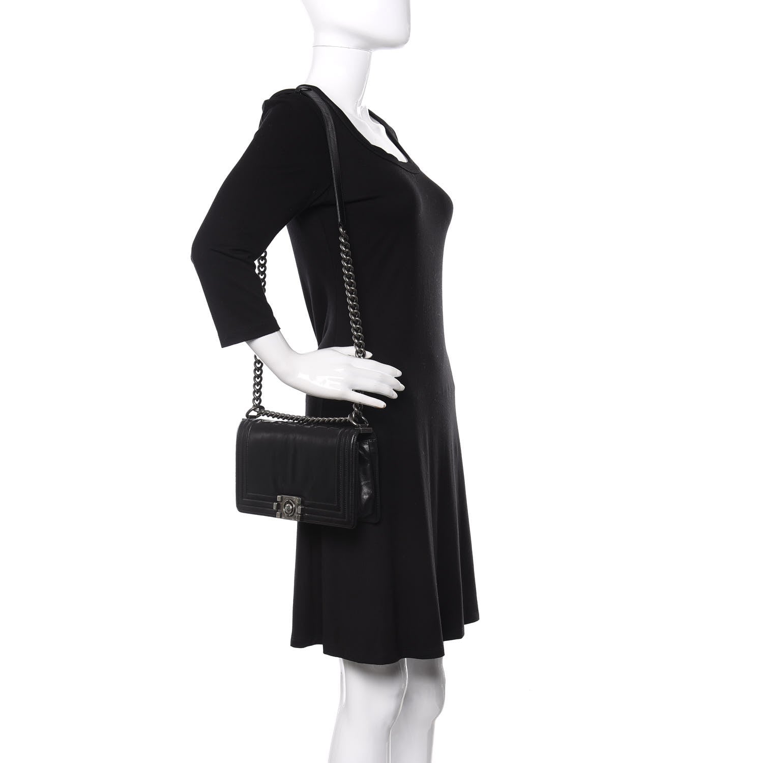 Chanel Calfskin Medium Boy Flap Black 2 of 19