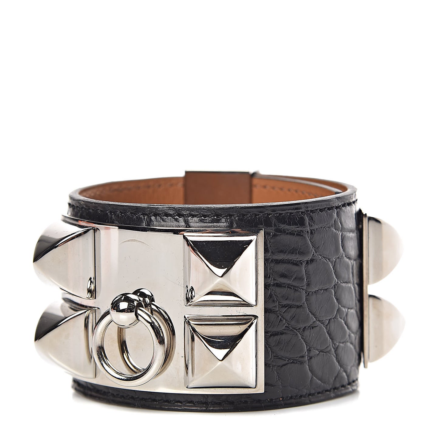 Shiny Alligator Collier de Chien CDC Bracelet S Black