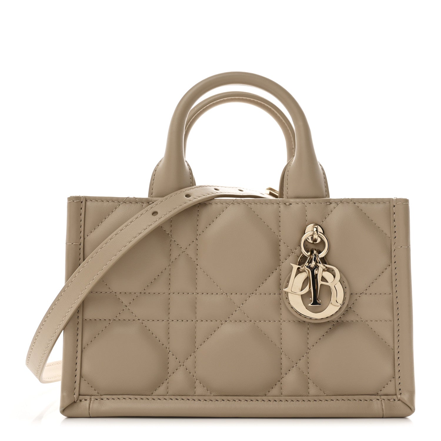 Christian Dior Calfskin Macrocannage Mini Book Tote Trench Beige 1 of 10