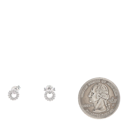Roberto Coin 18K White Gold Diamond Circle Stud Earrings 2 of 4