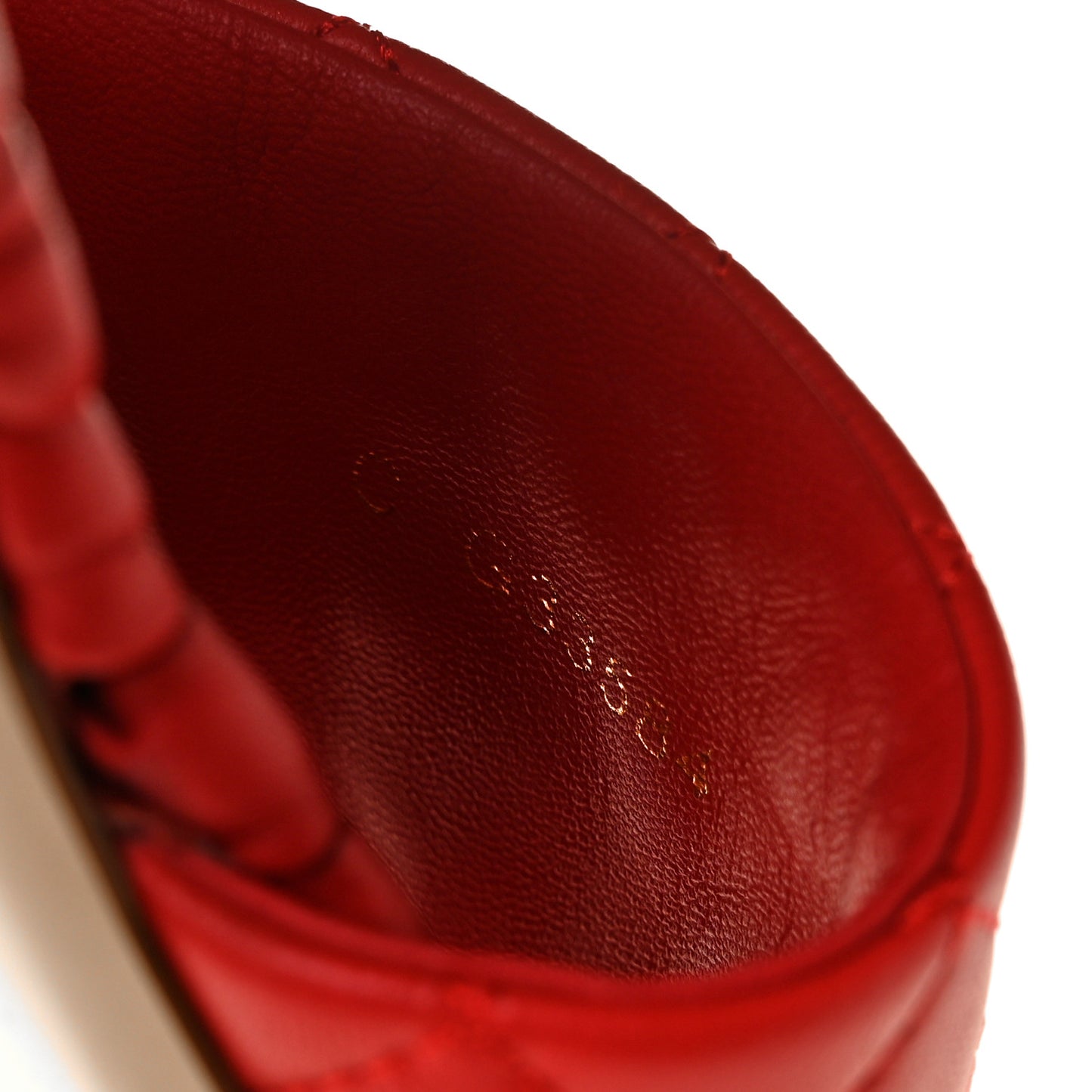 Lambskin Quilted CC Mules Sandals 41 Red