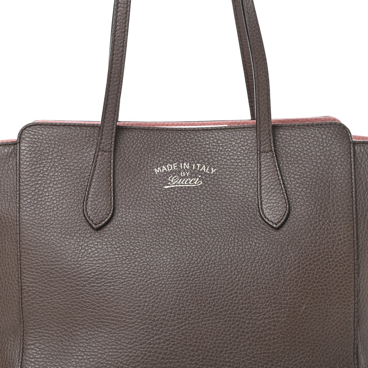 Dollar Calfskin Small Swing Tote Grey Field Soft Pink
