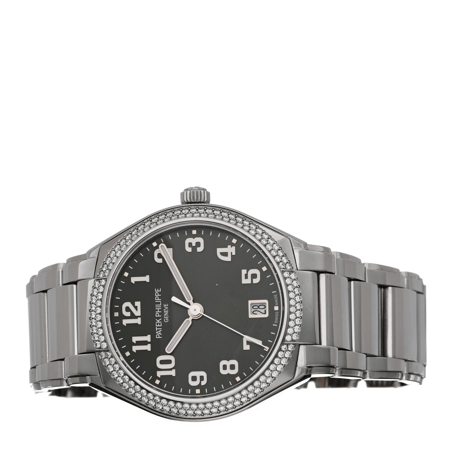Stainless Steel Diamond 36mm Twenty-4 Automatic Watch Green 7300/1200A-011