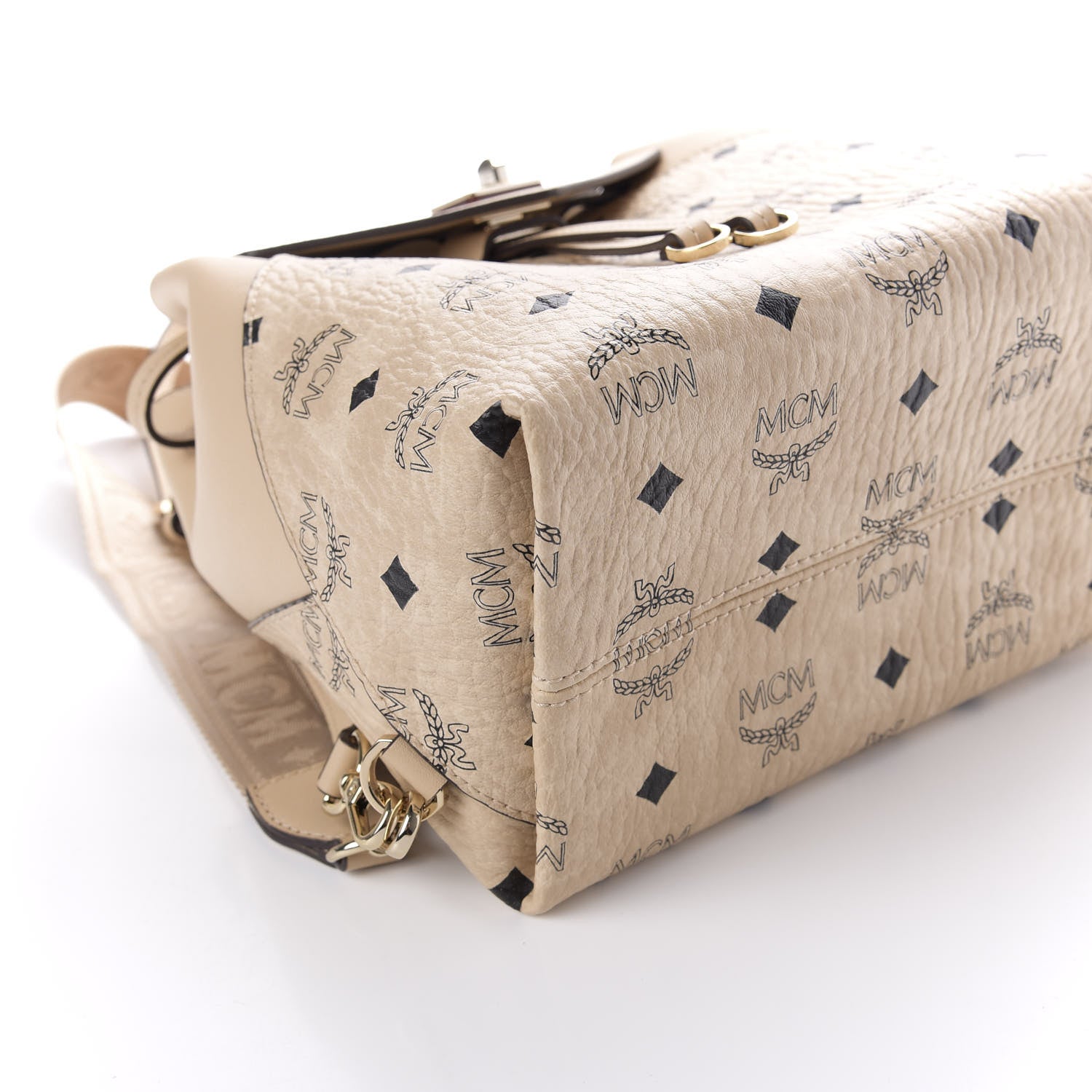 MCM Visetos Small Essential Backpack Beige 6 of 8