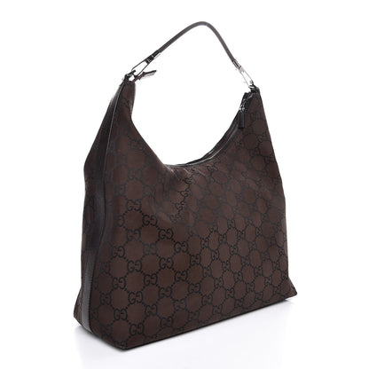 Gucci Nylon Monogram Hobo Dark Brown 3 of 7