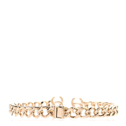 Chanel Metal CC Chain Link Choker Necklace L Gold 3 of 5