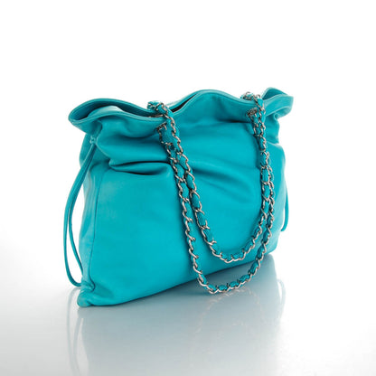 Chanel Lambskin CC Disc Tote Turquoise 3 of 7