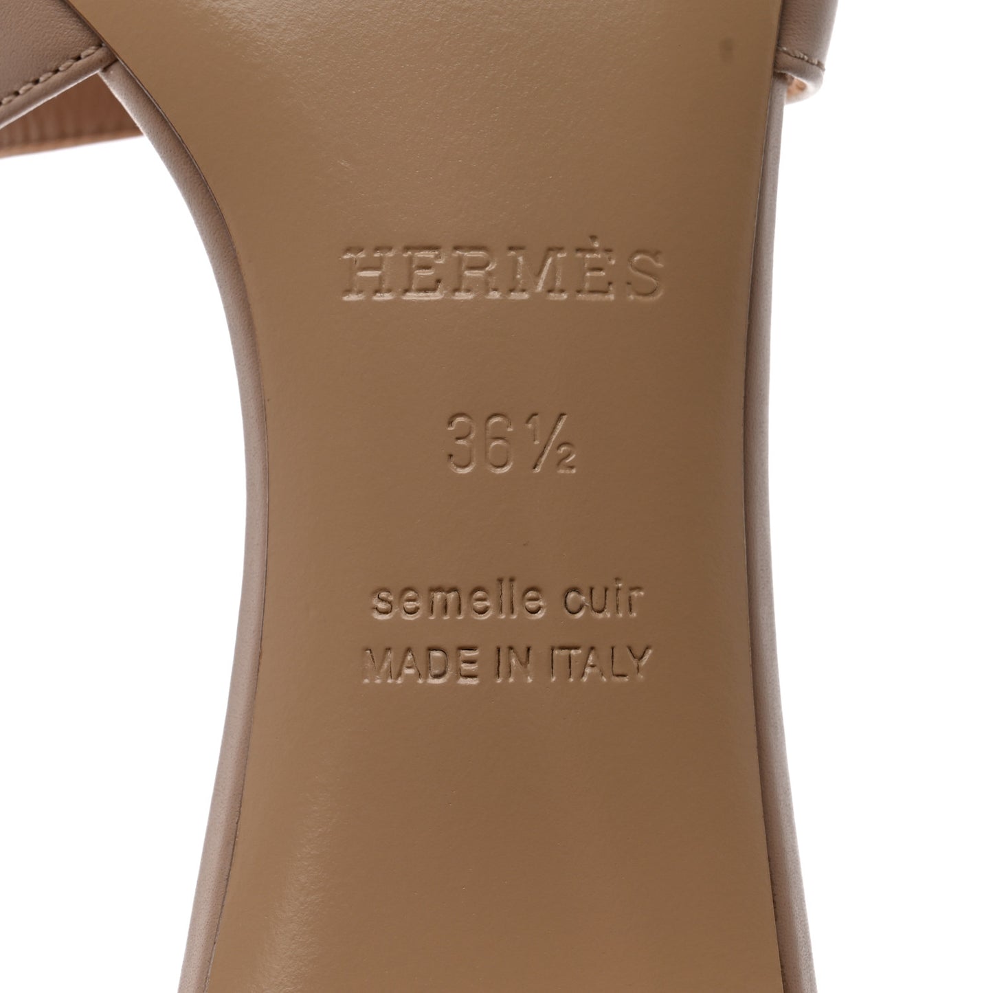 Calfskin Oasis Sandals 36.5 Beige Nude
