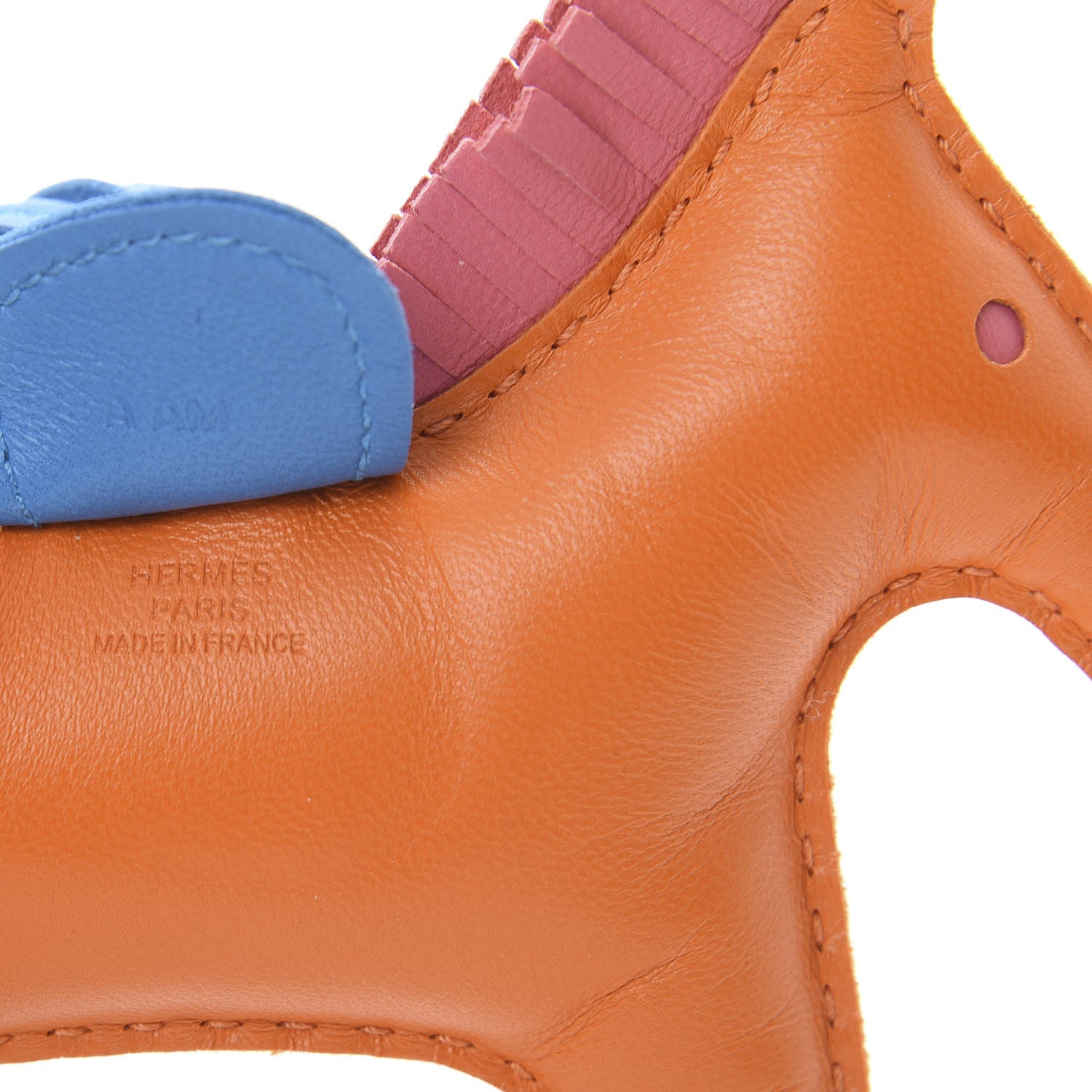 Hermes Milo Lambskin Grigri Rodeo Horse Bag Charm MM Orange Bleu Zanzibar Rose Azalee 3 of 5
