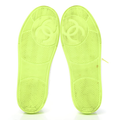 Chanel Calfskin Womens Logo Sneakers 40.5 White Yellow 5 of 8