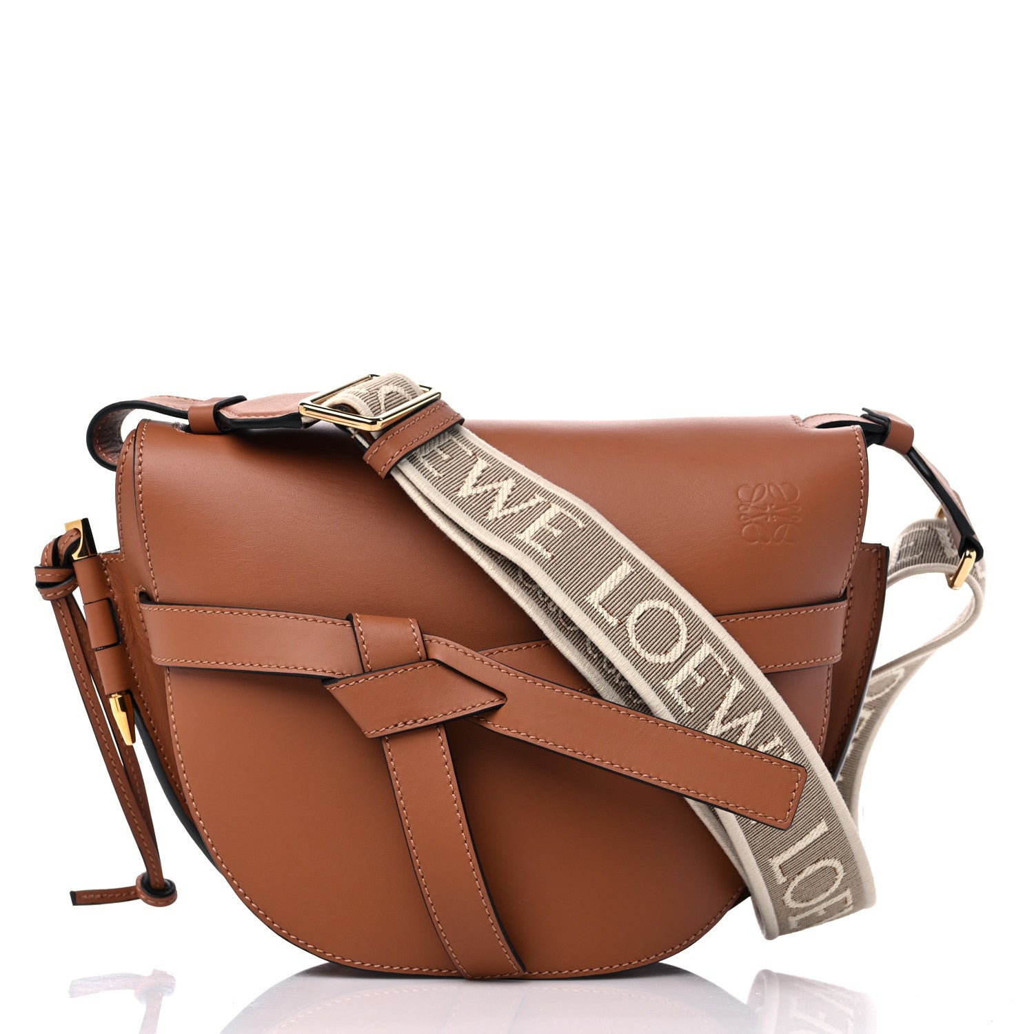 Loewe Calfskin Jacquard Small Gate Dual Bag Tan 4 of 10