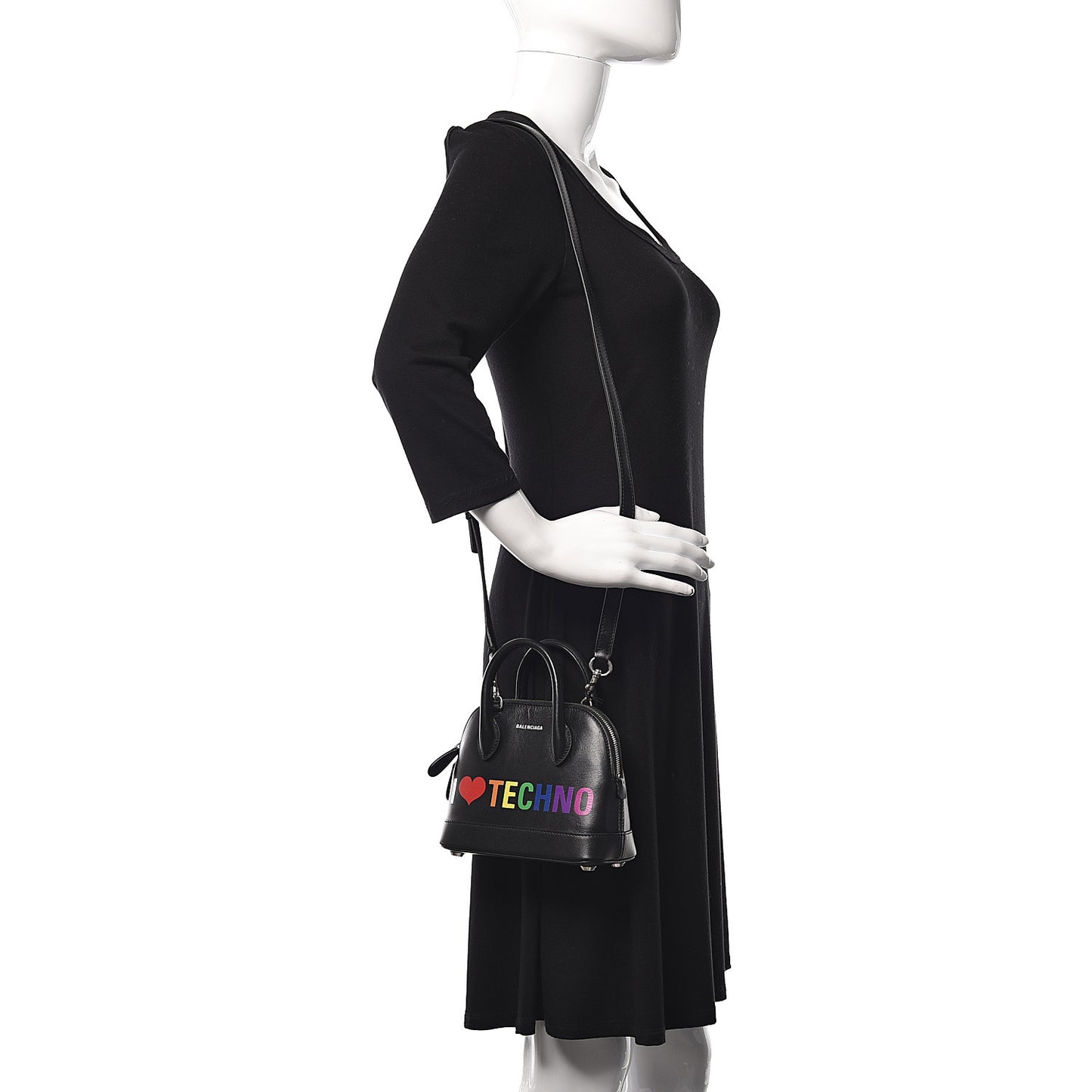 Calfskin I Love Techno XXS Ville Top Handle Bag Black Multicolor