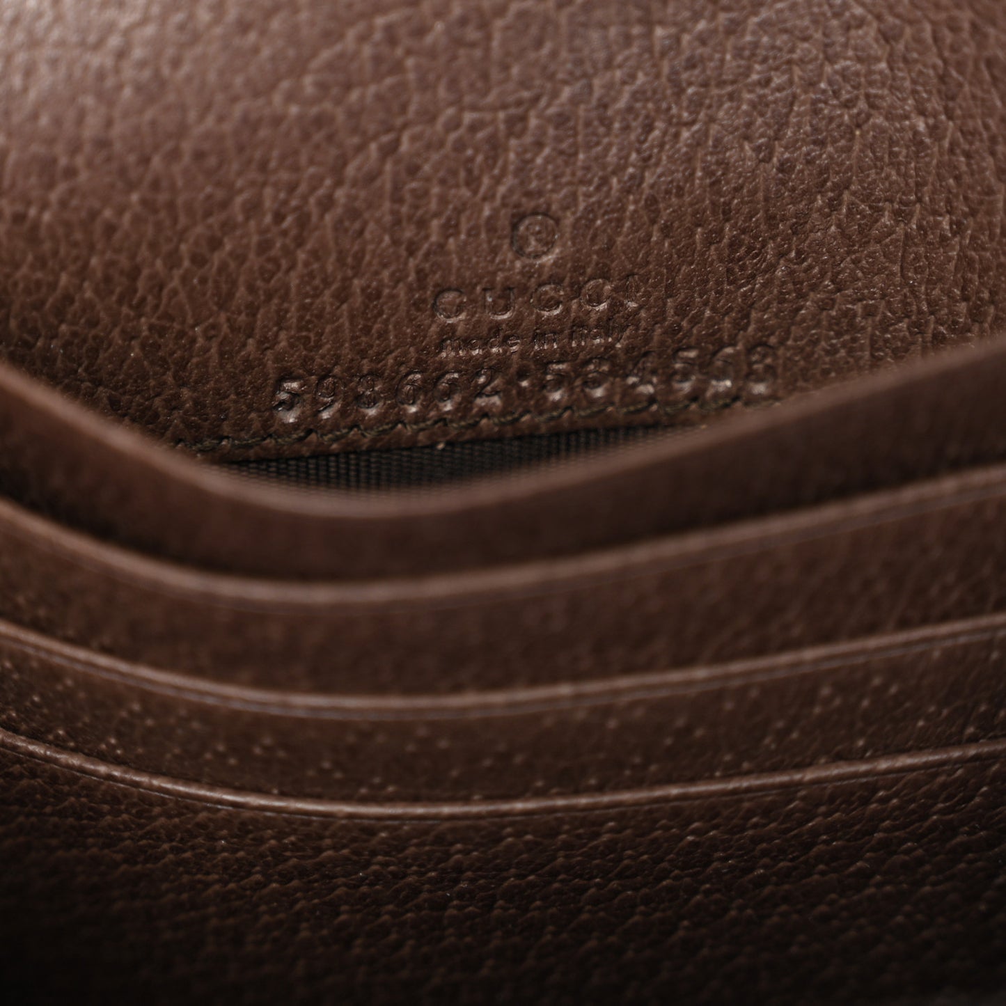 GG Supreme Monogram Textured Calfskin Web Ophidia Card Case Wallet Beige Ebony New Acero