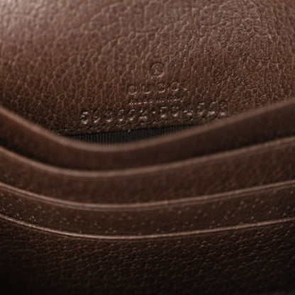Gucci GG Supreme Monogram Textured Calfskin Web Ophidia Card Case Wallet Beige Ebony New Acero 6 of 8