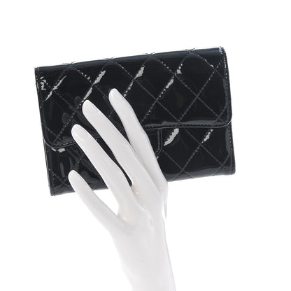 Chanel Patent Quilted Small Flap Wallet Black 2 of 8