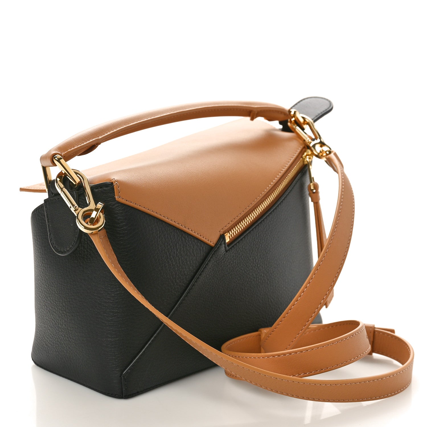 Loewe Calfskin Small Puzzle Edge Bag Warm Desert Black 3 of 9